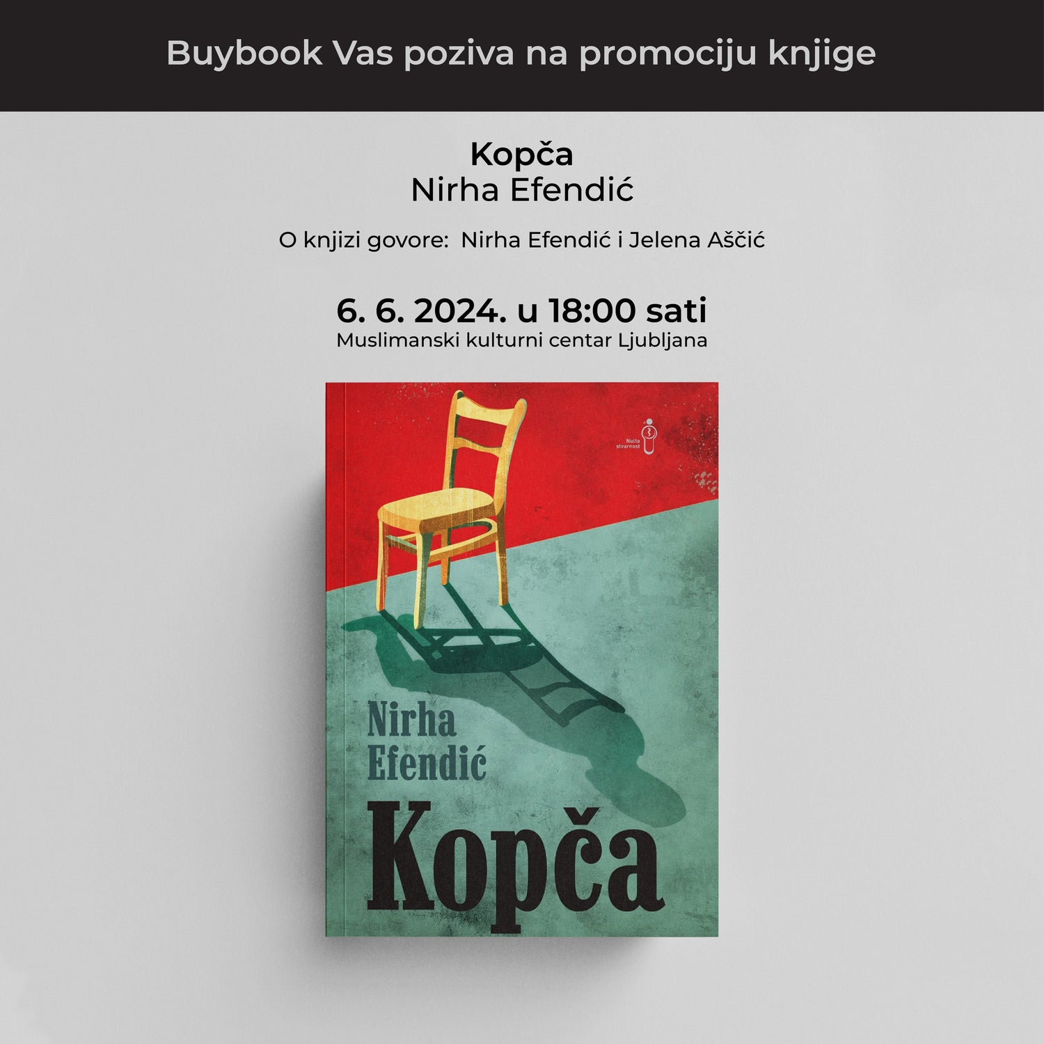 Promocija knjige "Kopča" Nirhe Efendić u Ljubljani