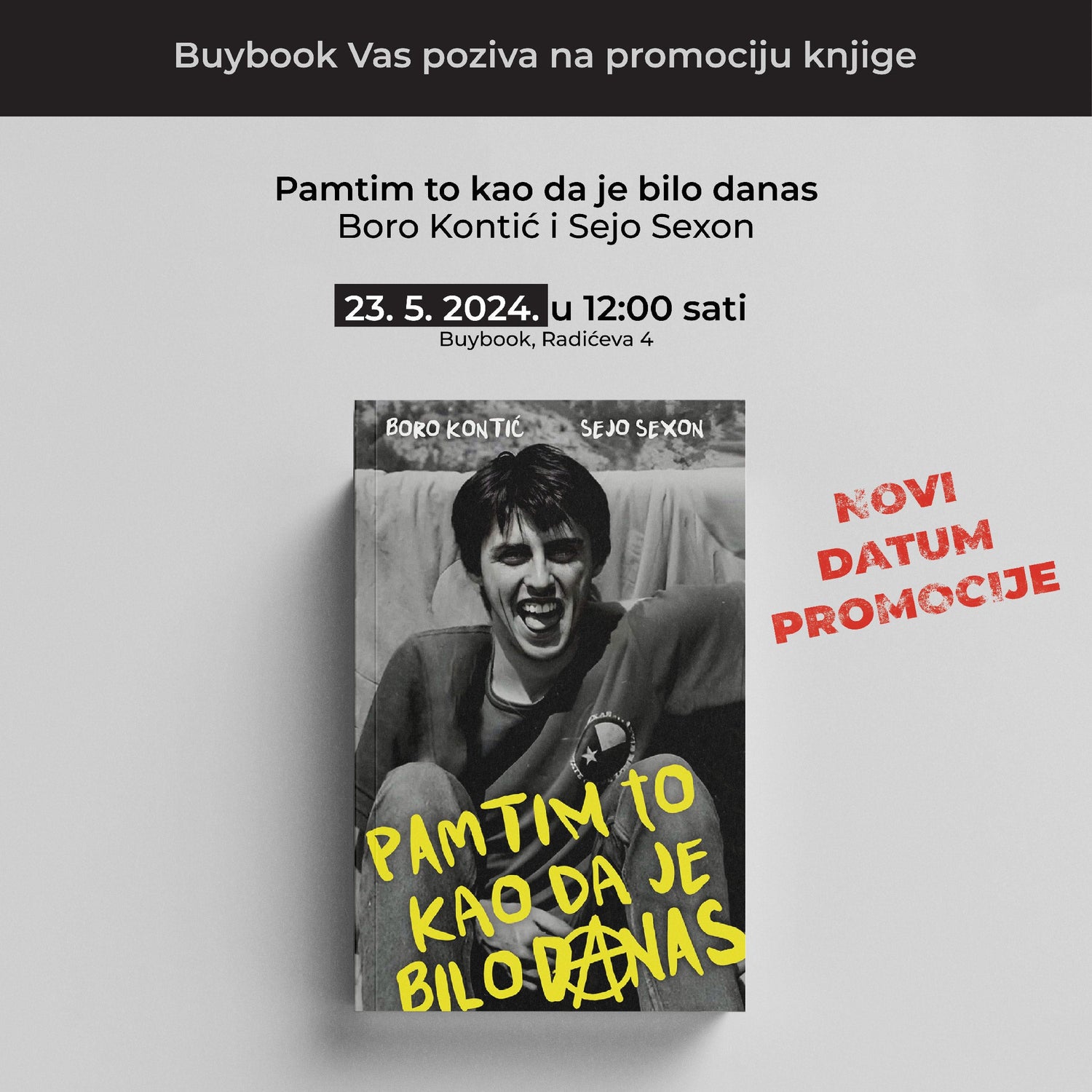 Promocija knjige "Pamtim to kao da je bilo danas" Bore Kontića i Seje Sexona