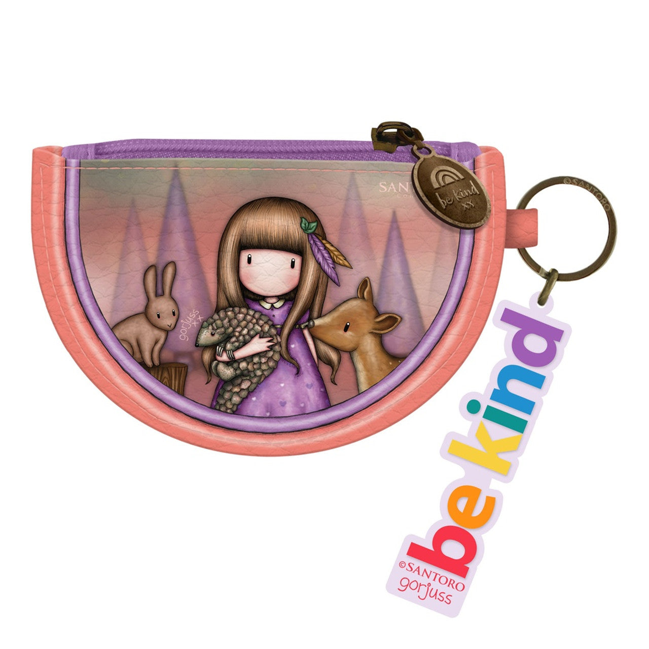 Gorjuss - Keyring Zip Purse - Be Kind To All Creatures