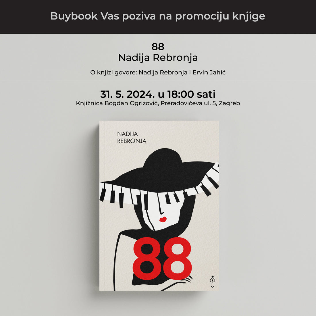 Promocija knjige "88" Nadije Rebronje u Zagrebu