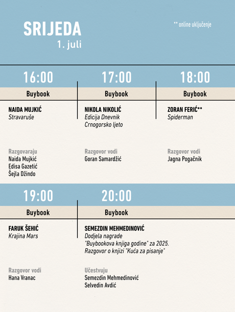 Program prvog dana Bookstana